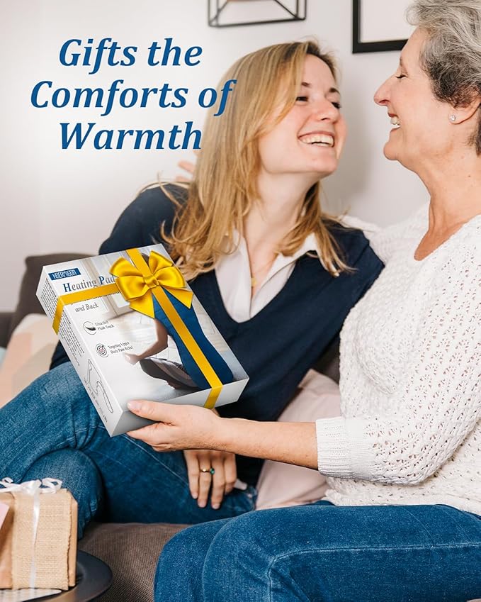 Heating Pad for Neck and Shoulders and Back, Birthday Gifts for Women Men Mom Dad Wife, Weighted Heating Pad for Back Pain Relief, Electric Heat Pad 6 Heat Settings 4 Timers Auto-Off, 22" x 37" Blue