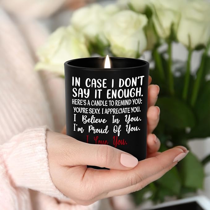 TEEZWONDER Christmas Anniversary Wedding Gifts for Women Men - Long Lasting Vanilla Lavender Candle 10 Oz - Romantic Birthday Gifts for Him Her, Girlfriend Boyfriend Gift Ideas