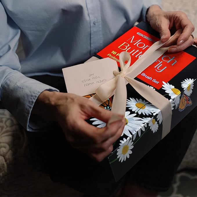 EIGSHOW Professional Makeup Brush Set, 16pcs with Case for Mascara Eyeliner Eyeshadow Concealer Foundation Powder Make up Brushes Kit (Monarch Butterfly)