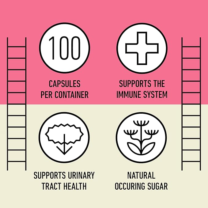 Complete Natural Products Organic D-Mannose Capsules - Pure D-Mannose Pills 100 Count for UTI, Bladder, & Urinary Tract Health