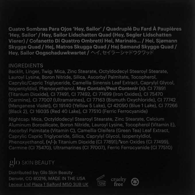 Glo Skin Beauty Eye Shadow Quad in Hey Sailor - Golden with Navy - Eyeshadow Palette Kit - 4 Colors in 5 Shade Options