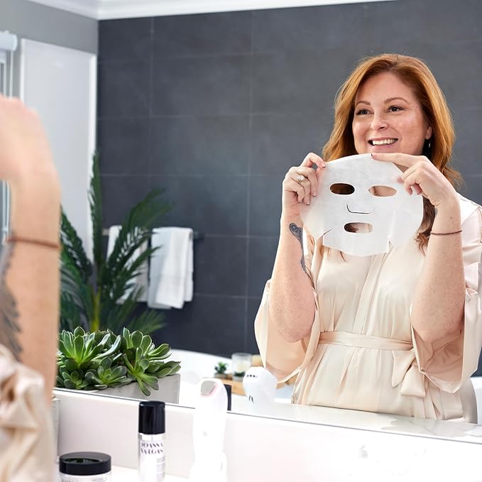 Joanna Vargas Eden Instant Face Lift Facial Mask – Hydrating Collagen Sheet Mask for Glowing Skin – Firming Face Mask with Hyaluronic Acid – Anti Aging Facial Mask for Women – 1 sheet