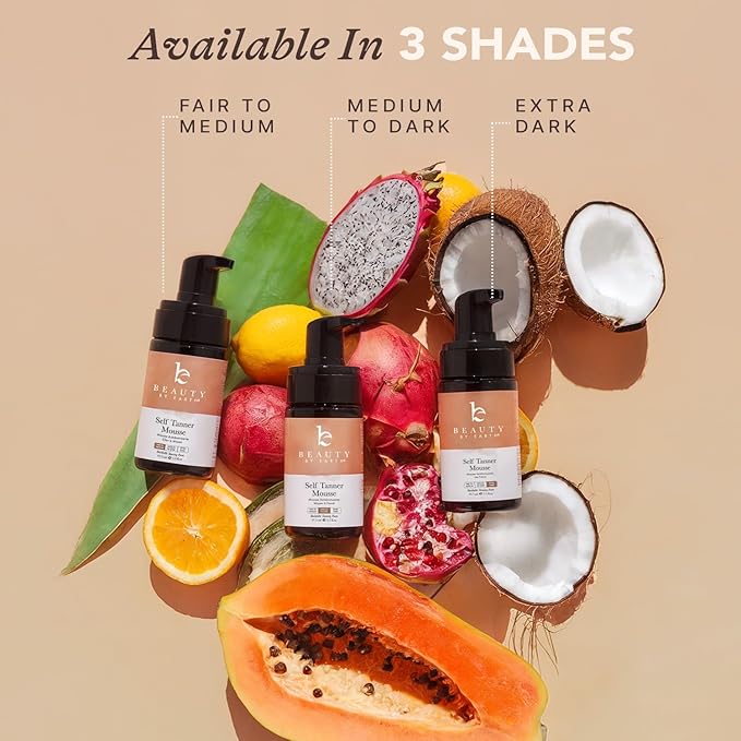 Self Tanner Mousse - USA Made with Natural & Organic Ingredients, Self Tanning Mousse Foam for Ultra Dark Fake Tan, Non Toxic Sunless Tanner for Darkest Streak Free Finish & Natural Looking Tan