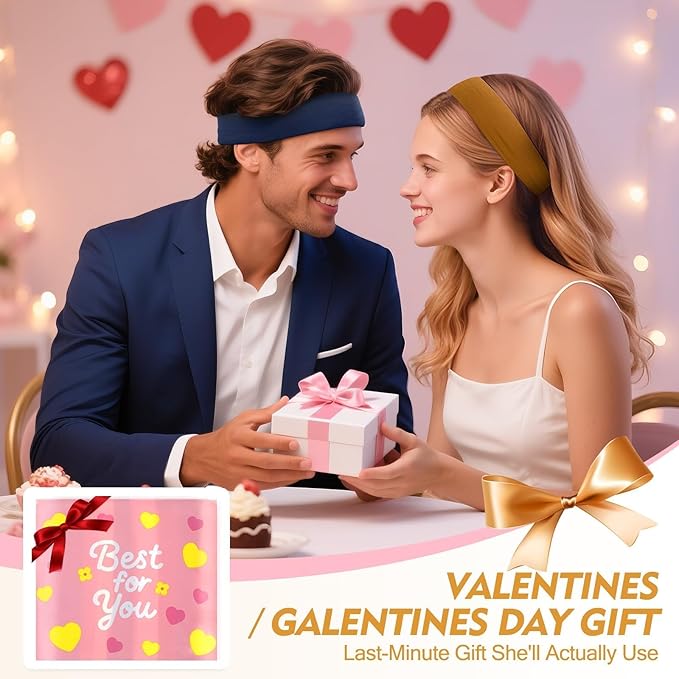 Headbands for Women Non Slip - 8 Pcs Head Bands Gifts for Woman Soft Comfortable Elastic Hair Band for Yoga Workout Sport Mothers Day Gifts for Mom Christmas Gift for Women Grandma Adults Stuffers