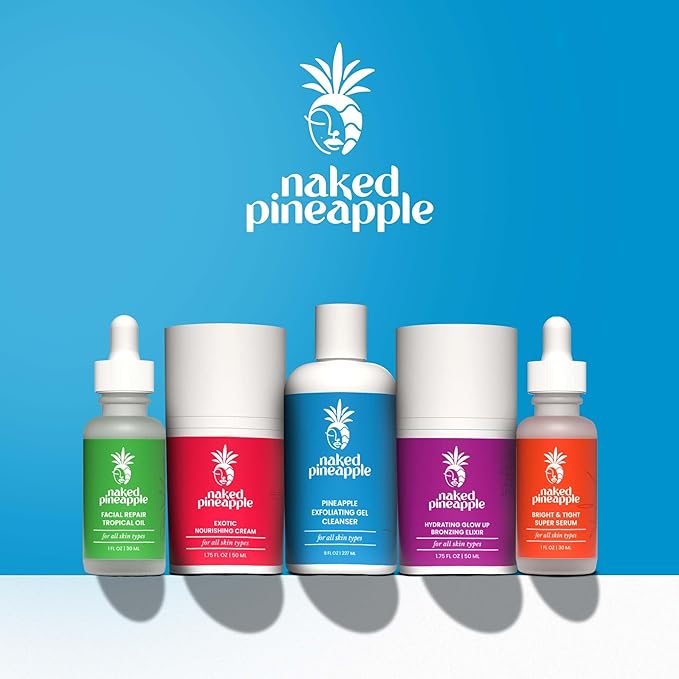 Starter Kit: Cleanser, Serum & Cream Trio with Pineapple Enzymes – For Hydrated, Firm, Radiant Skin & a Glowing Complexion