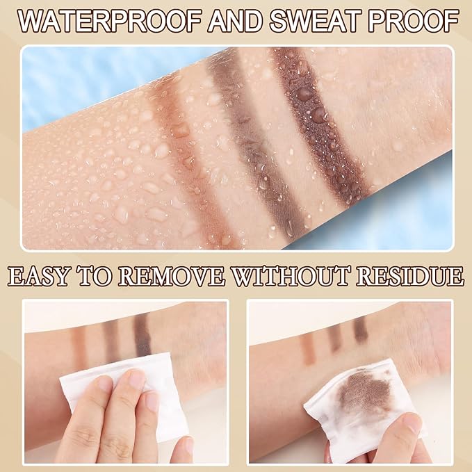 Boobeen 3 Color Eyebrow Powder Palette, Waterproof Eyebrow Gel Makeup, Brow Definer to Shape Perfect Brow,Professional Brow Filler Powder with Brush