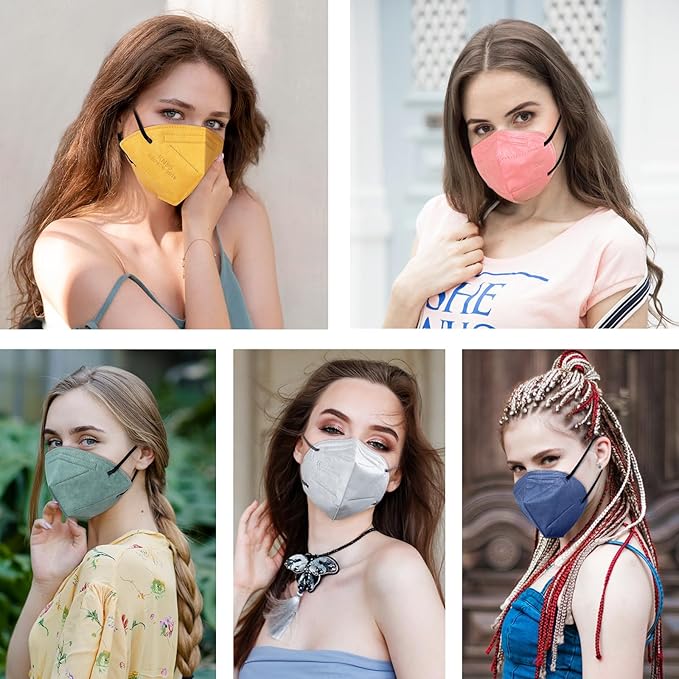 HALIDODO Face Mask 50 Pack Breathable 5-Layer Filter Efficiency≥95%