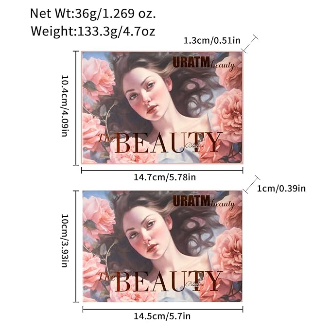 Blush Palette, 6 Colors Highlighter Blush Powder Makeup, Long-Wearing, Smudge Proof, Natural-Looking, Blendable Cruelty-Free Matte Finish, Cream Contour Palette and Blush Palette Face Makeup