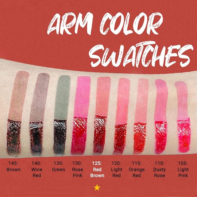 evpct Lip Tains Peel off, Peel off Lip Liner Tattoo Lip Stain Tint Gloss Marker Makeup, Long Lasting Waterproof 24 Hours Matte Finish Transfer-proof Pigmented Color Stay Lipsticks, 125 Nude Pink