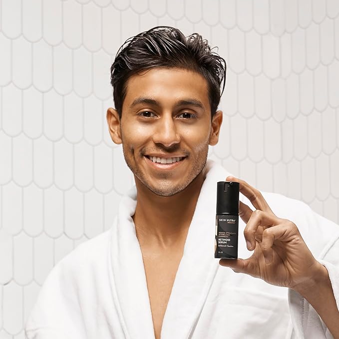 MANSCAPED® Skin Ultra™ Retinoid Serum - Dual Retinoid Age-Defying Formula with Squalane, Ceramides & Hyaluronic Acid to help Reduce Appearance of Fine Lines, Wrinkles & Dark Spots, 1 fl oz.