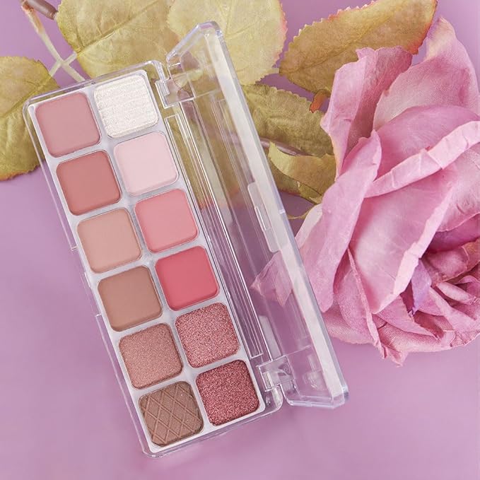 AMY'S DIARY 12Color Light Pink Purple Eyeshadow Palette, Long-Lasting, and Highly Pigmented. Elevate Your Eye Makeup– Unleash Your Unique Style (10#)