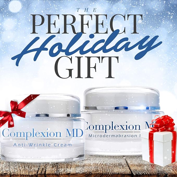 Anti Aging 2 Step Skin Care System (Bundle) - Microdermabrasion Scrub (1.69 oz) + Anti Wrinkle Cream (1 oz) - Reduce Fine Lines & Wrinkles - with Peptides & Hyaluronic Acid
