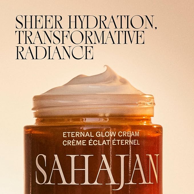Sahajan Eternal Glow Cream with Vitamin C, Bakuchiol, Ceramides + Saffron | Clinically-Proven Clean Ayurvedic Lightweight Moisturizer | Moisture Barrier, Fine Lines & Wrinkles | 1.7 oz