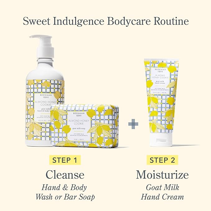 Beekman 1802 Goat Milk Hand Wash, Almond Honey Cookie - Scented - 12.5 fl. oz - Cleanses, Nourishes & Hydrates With Aloe Vera & Jojoba Seed Oil - Good for Sensitive Skin - Ready For Use, Pump Inserted