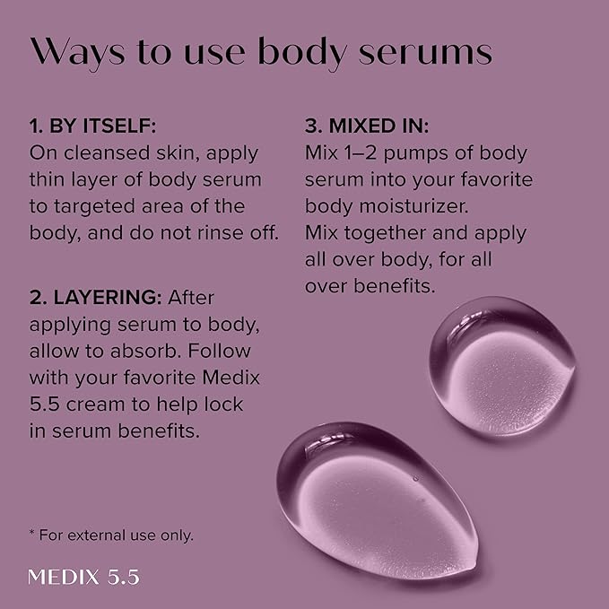 Medix 5.5 Anti Aging Skin Care | Retinol Body Cream + Exfoliating AHA Glycolic Acid Foaming Face & Body Wash + Vitamin F Booster Serum | Wash + Treat + Hydrate Skincare | 3 Piece Set