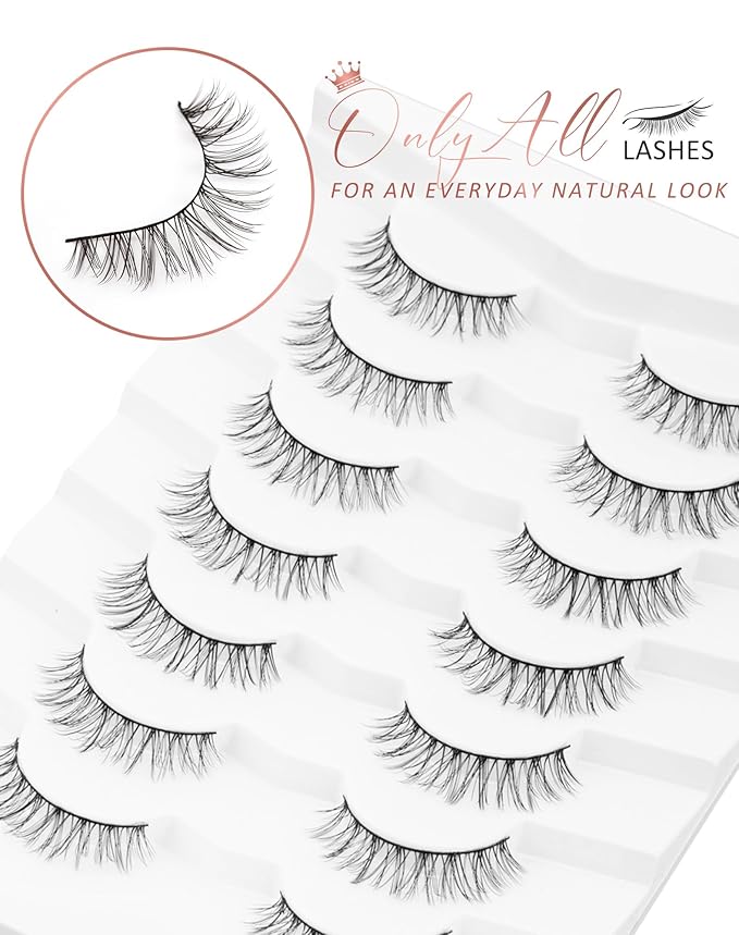 Onlyall Wispy Lashes Natural Flared False Eyelashes Fake Lashes DK13