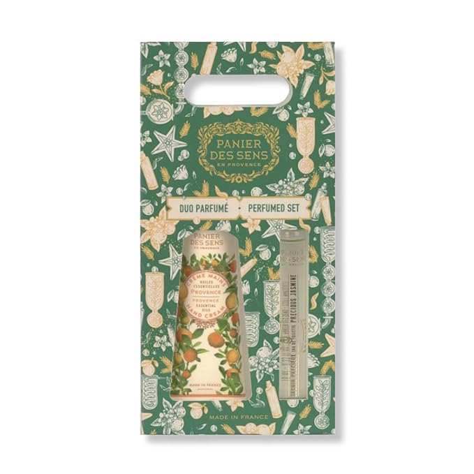 Panier des Sens โ Christmas Gift Set for Women โ Provence Citrus Duo โ Mini Hand Cream & Roll-On Eau de Toilette โ Christmas Gift Ideas - Christmas Present for Her โ Made in France 1fl oz/0.3fl oz