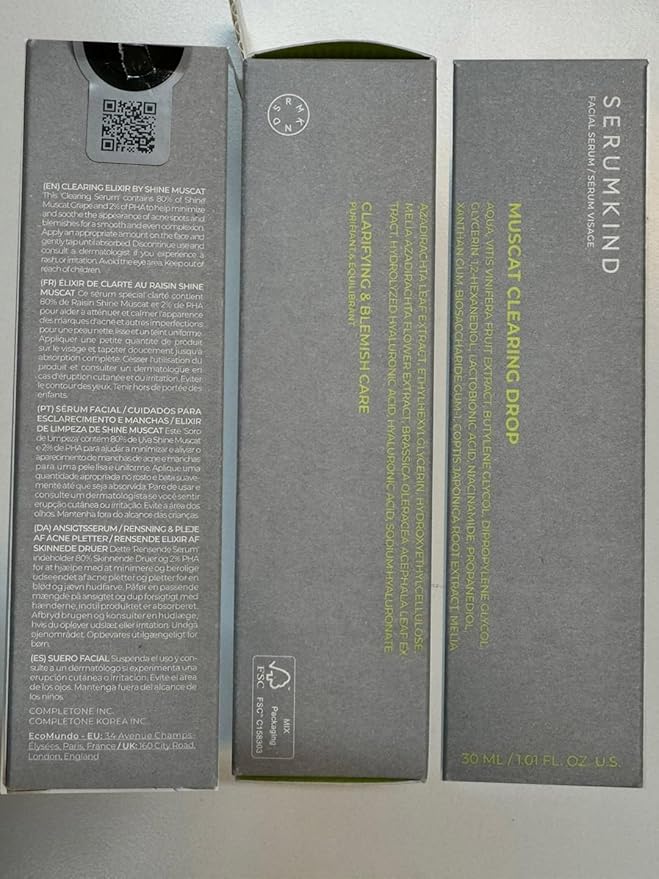 SERUMKIND Muscat Discoloration Correcting facial serum - 1fl oz - Blemishes & blackhead remover - Vegan Not Tested on Animals - Korean Skin Care - PHA Redness Relief and Exfoliating