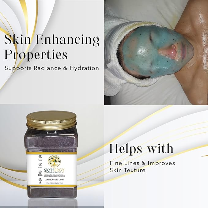 Luminous LED Light Jelly Mask -Professional Grade HydroGlo Jelly face Masks for facials professional Peel Off Face Mask for Skin Hydration,Radiance,Reduced Fine Lines,Pigmentation | 30 fl oz