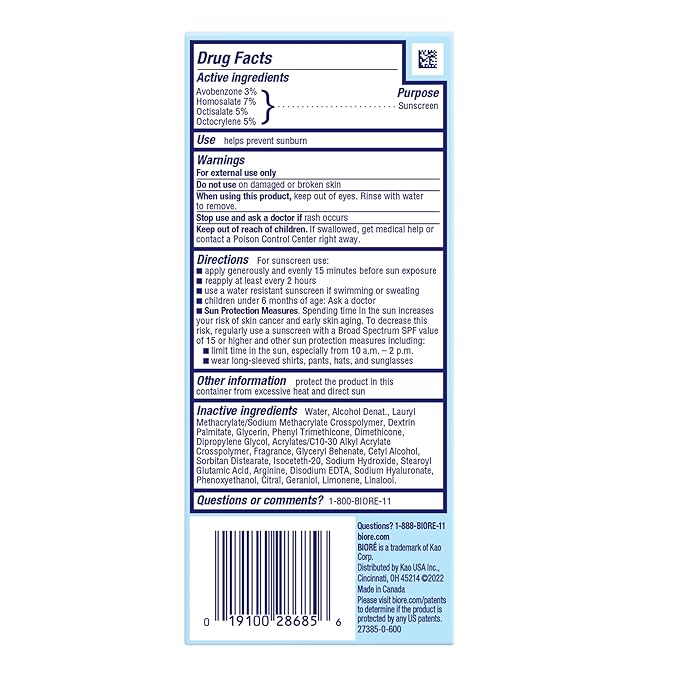 Biore UV Aqua Rich SPF 30 Daily Moisturizer Sunscreen for Face, For Sensitive Skin, Oil Free, Hyaluronic Acid, Vegan, Oxybenzone & Octinoxate Free, Dermatologist Tested, 1.7 Oz