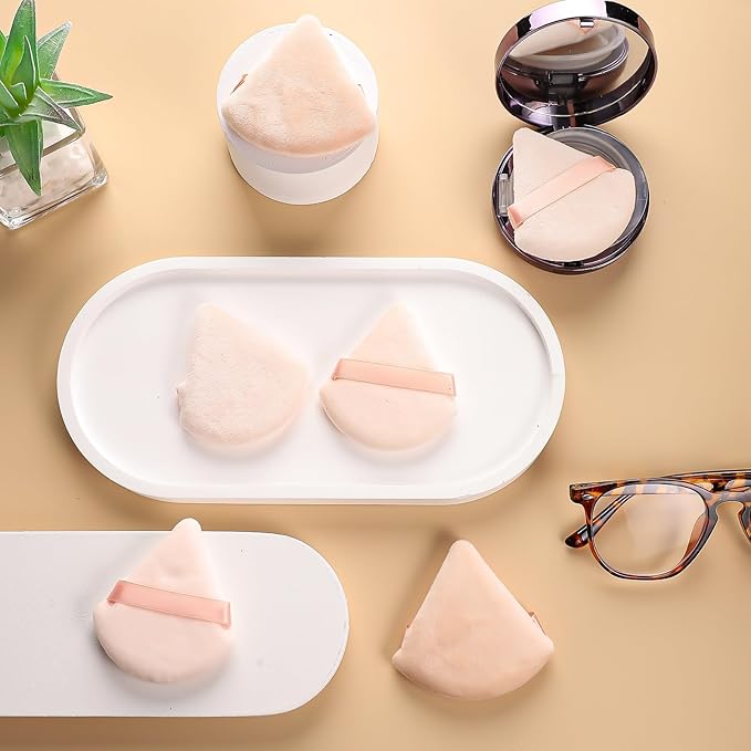 6 Pieces Triangle Powder Puff Soft Makeup Sponge Make Puff for Face Powder Cosmetic Foundation Sponge Makeup Tool Stocking Stuffers for Women (Flesh)