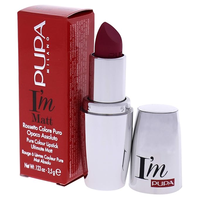 Pupa Milano I'm Matt Pure Colour Lipstick, 050 Runway Fuchsia, 3.5 g