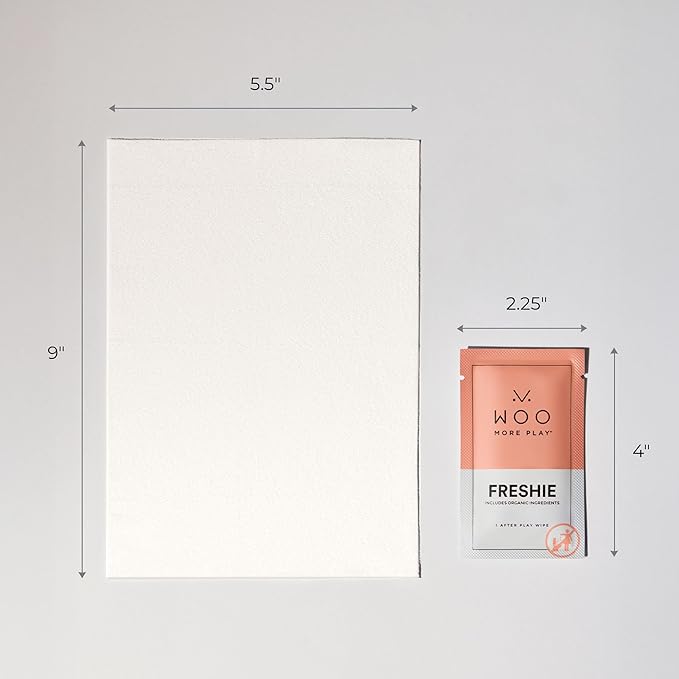 Woo More Play Freshies: All-Natural Feminine Intimacy Towelette Wipes with Coconut Water and Aloe Vera, Promotes Feminine Health & Helps Alleviate Irritation - Vegan and Cruelty Free (30 Count)