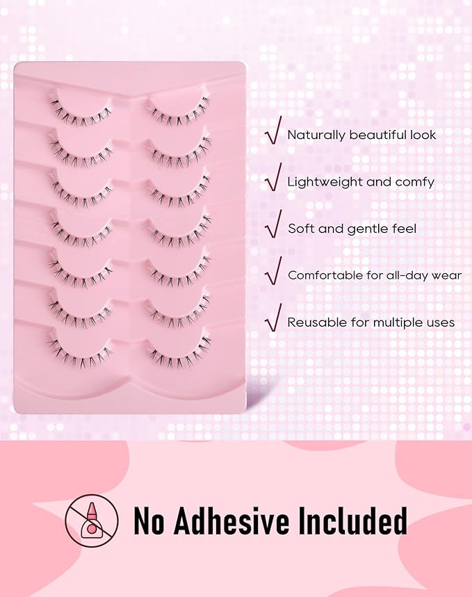 Bottom Lashes Strip Natural Bottom Eyelashes Clear Band FRH-31