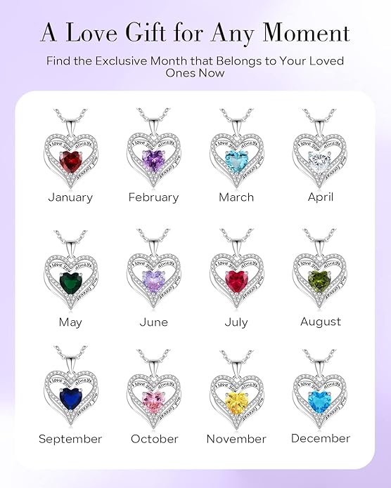 S925 Sterling Silver Necklace for Women, Wife Jewelry Rose Gold, Mom Birthday Valentines Mothers Day Gifts, Girlfriend Necklaces, Daughter Heart Jewel, Anniversary for Her