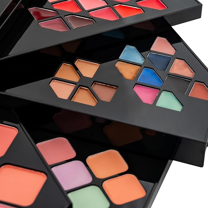 SHANY All in One Color Vibe Makeup Set - 80 Eyeshadows, 20 Lip Colors, 10 Eye Creams, 5 Eye brow makeup, 5 Concealers color corrector, 5 Blushes, 5 face powders and Makeup Mirror.