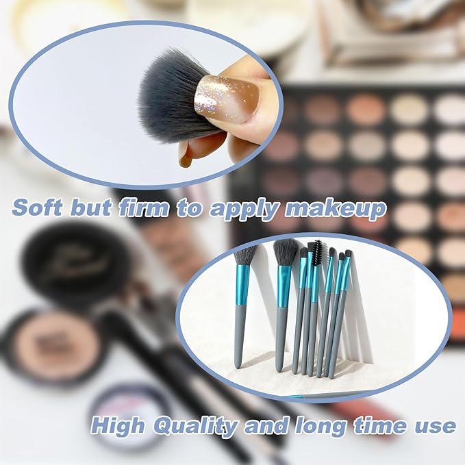 16 Sets Travel Makeup Brush Set Bulk Brushes Bag Mini Face Make up Brushes Brushes Bag for Makeup Party Favors Wedding Bridal Shower Favors Bridesmaid Gift Bachelorette Party Gift(Blue)