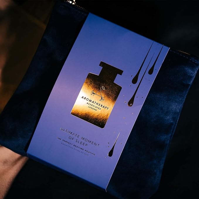 Aromatherapy Associates Ultimate Moment of Rest. Luxurious Gift Set Includes Deep Relax Bath and Shower Oil, Restful Mist, Body Butter and Eye Mask in a Velvet Bag (1 count)