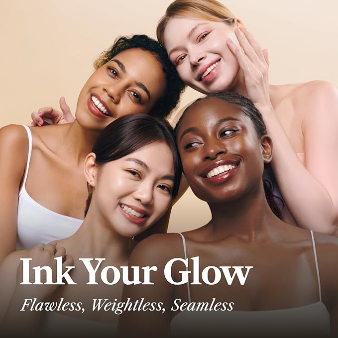 THE FACE SHOP Ink Lasting Liquid Foundation, Full Coverage, 72‑Hour Wear Semi‑Matte Finish, Makeup with Bakuchiol, N320 Chestnut, 0.84 Fl. Oz.