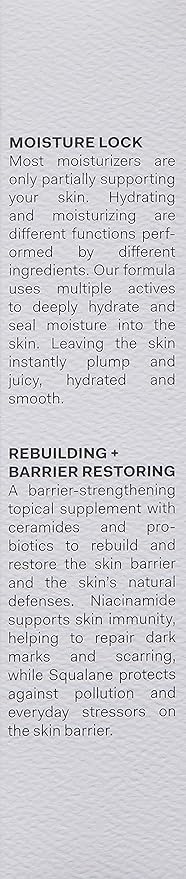 The Nue Co. BARRIER CULTURE MOISTURIZER, Hydrates Skin, pre- and probiotic with Ceramides, Peptides, Niacinamide and Squalane, For All Skin Types, Vegan, Gluten Free, 1.69 fl oz