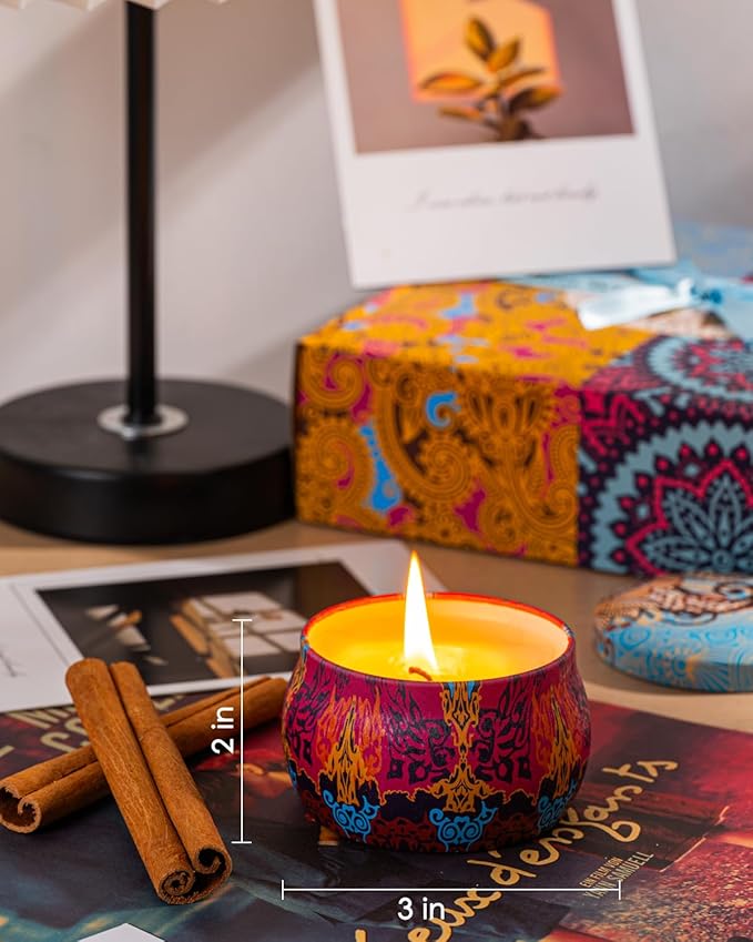 Scented Candles Gifts Set, 4 Pack Aromatherapy Candles for Home Scented, Stress Relief Gifts for Women, 120 H Lasting Burn Natural Soy Wax Candle for Birthday Valentine Mother's Christmas Day