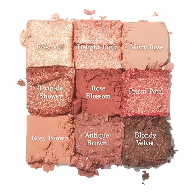 dasique Shadow Palette #02 Rose Petal I Cruelty-Free I 9 Blendable Shades in Smooth Matte and Shimmer Finishes with Gorgeous Pearls
