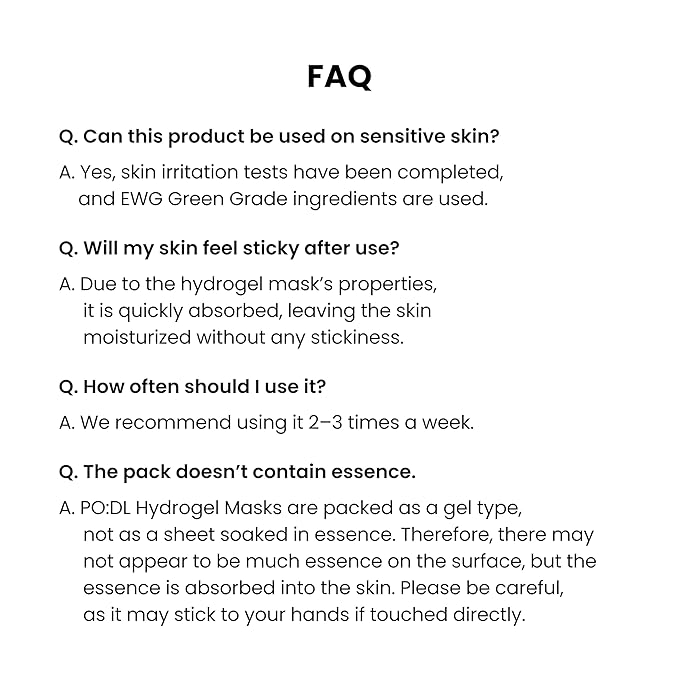 podl All-In-One Hyaluronic Hydrogel Mask(4ea) | Collagen Face Mask for Glass Glow Skin | Deep Hydration & Radiance Boosting | Improves Skin Elasticity & Firmness | Korean Face Mask Skincare