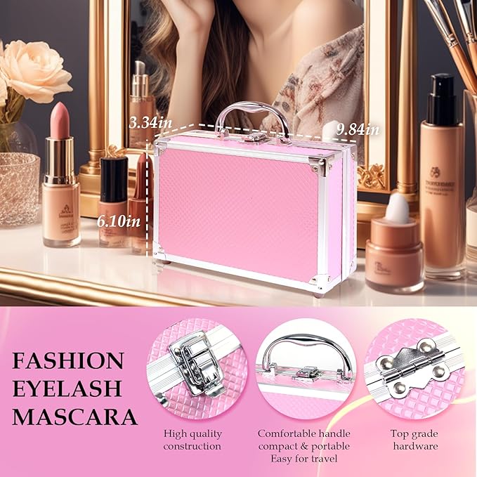 Makeup Starter Set, Beginner Cosmetics Kit, Full Train Case, Eyeshadow, Blusher, Contour, Eyebrow Powder