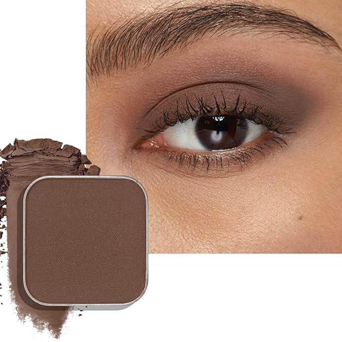 Magnetic Single Matte Eyeshadow with Metal Pan, powder eyeliner smokey eye dark shadow palette, Base Eyeshadow Powder for DIY Empty Magnetic Palette (Chocolate Charm)