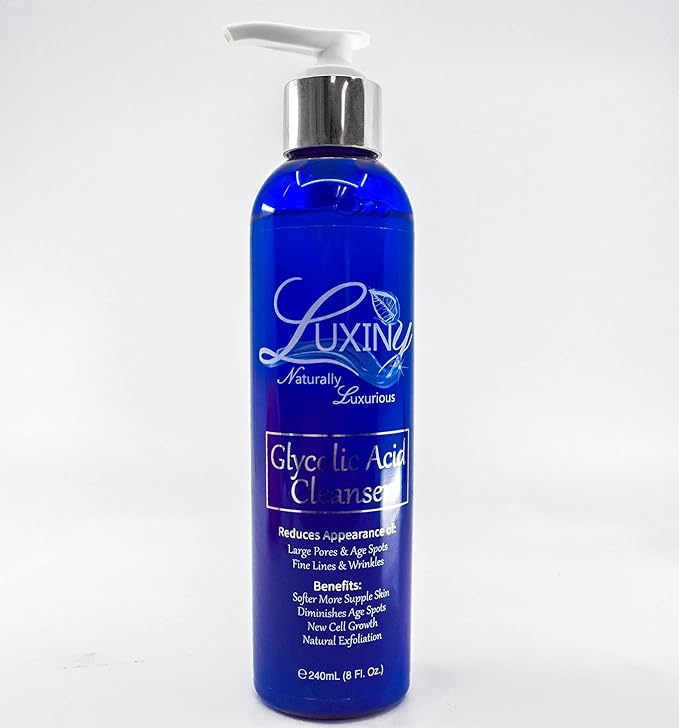 Luxiny 10% Glycolic Acid Face Wash & Exfoliating Cleanser, 8 oz – Vegan, Natural AHA Facial & Acne Body Wash for Women and Men – Pore Minimizer