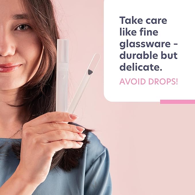 Bona Fide Beauty Czech Glass Nail File (Clear Color) - Crystal Fingernail File for Natural Nails with Clear Hardcase, Gifts for Women