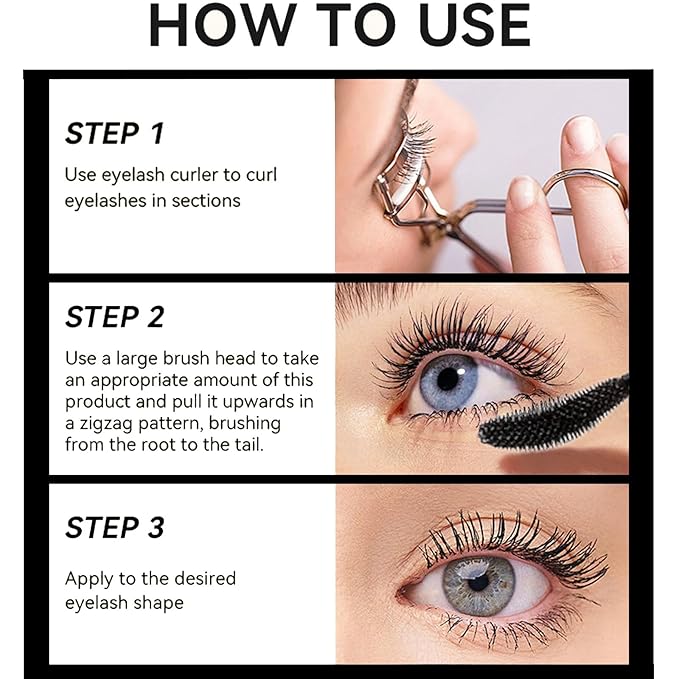 Tubing Mascara for Older Women 60 Plus - Mascara Volume and Length for Sensitive Eyes Waterproof, Sweatproof, 24 Hours Long-Lasting Makeup, No Caking & Smudging, Hypoallergenic (Black)