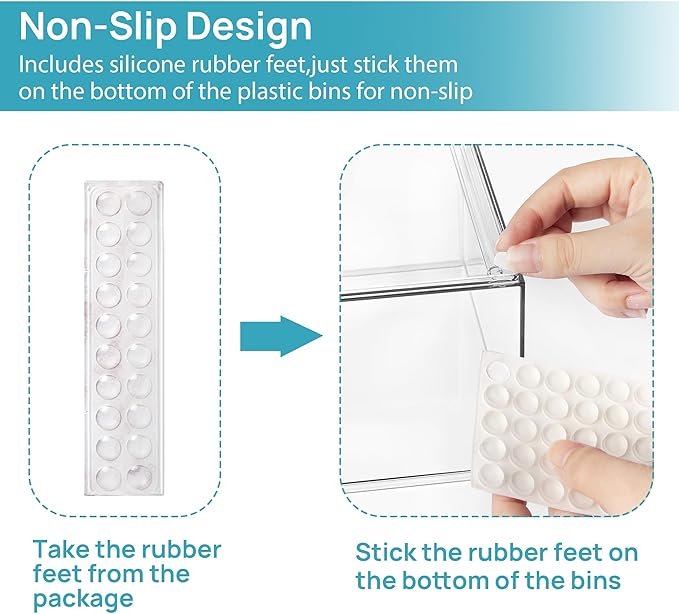 Vtopmart 8 Pack Small Clear Stackable Storage Drawers,Acrylic Bathroom Makeup Organizer,Plastic Storage Bins For Vanity, Undersink, Kitchen Cabinets, Pantry, Home Organization