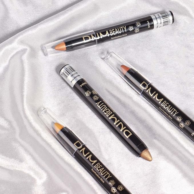 evpct Bronze Gold Shimmer Cream Eye Shadow Brightener Sticks Set for Eyes, Bronze Gold Shimmery Matte Pencil Eye shadow Applicator Stick Pen Palette Makeup Waterproof sombras en crema para ojos 05#