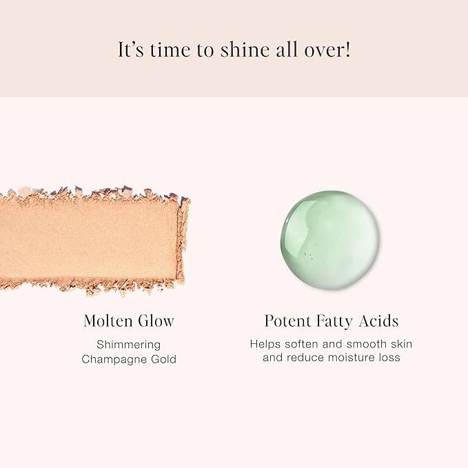 Jouer Molten Glow All Over Face & Body Highlighter & Travel Brush Set - Luminizing Makeup - Shimmer & Highlight Powder