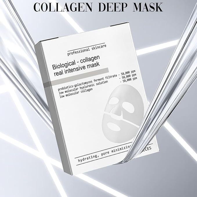4Pcs Skaind Collagen Glow Mask Overnight, Deep Face Mask, Bio-Collagen Real Deep Mask, Hydrating Overnight Hydrogel Mask, Revitalize Your Skin with Low Molecular Weight Collagen Mask