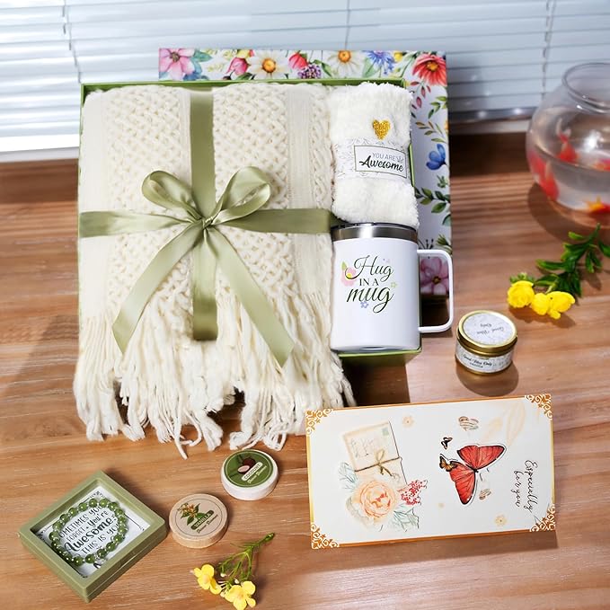 Self Care Get Well Soon Gifts for Women - Spa Care Package for Recovery, Birthday, Sympathy, Thinking of You - Gift Basket for Mom, Wife, Friend, Sister, Her, Encouragement Gift Box