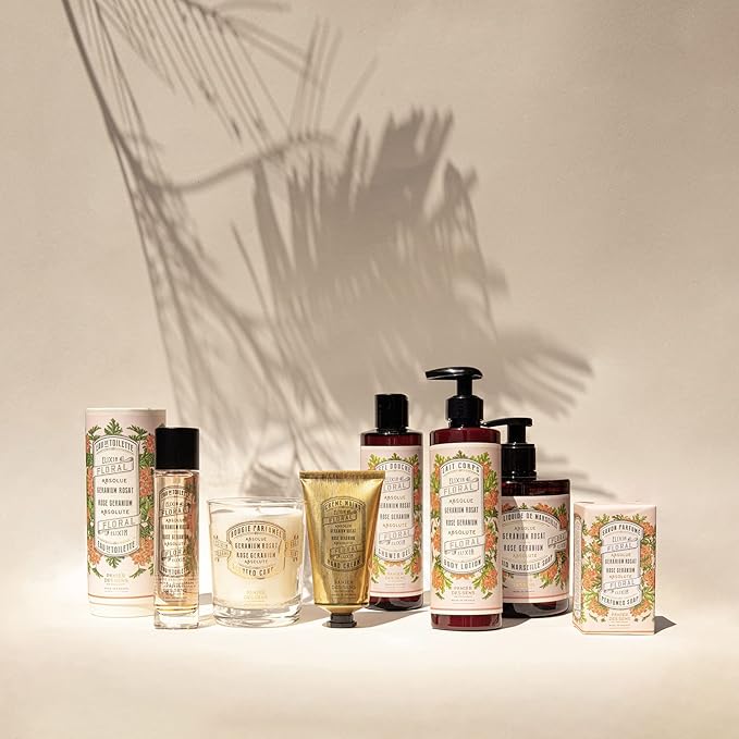 Panier des Sens - Small Hand Cream for Dry Cracked Hands โ Rose Geranium Mini Hand Lotion for Dry Skin - With Sweet Almond and Olive Oil - Hand Care 97% Natural Ingredients - Travel Size 1 floz