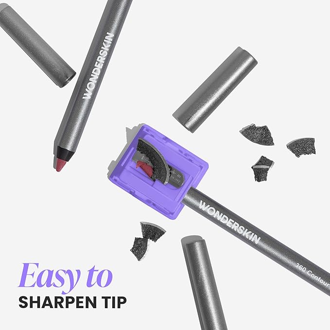 Wonderskin Lip Liner Pencil - 360 Contour Lipliner, Long Lasting, Sharpenable Lip Pencil, Waterproof and Transfer-Proof Nude Lip Liner (Mauve)