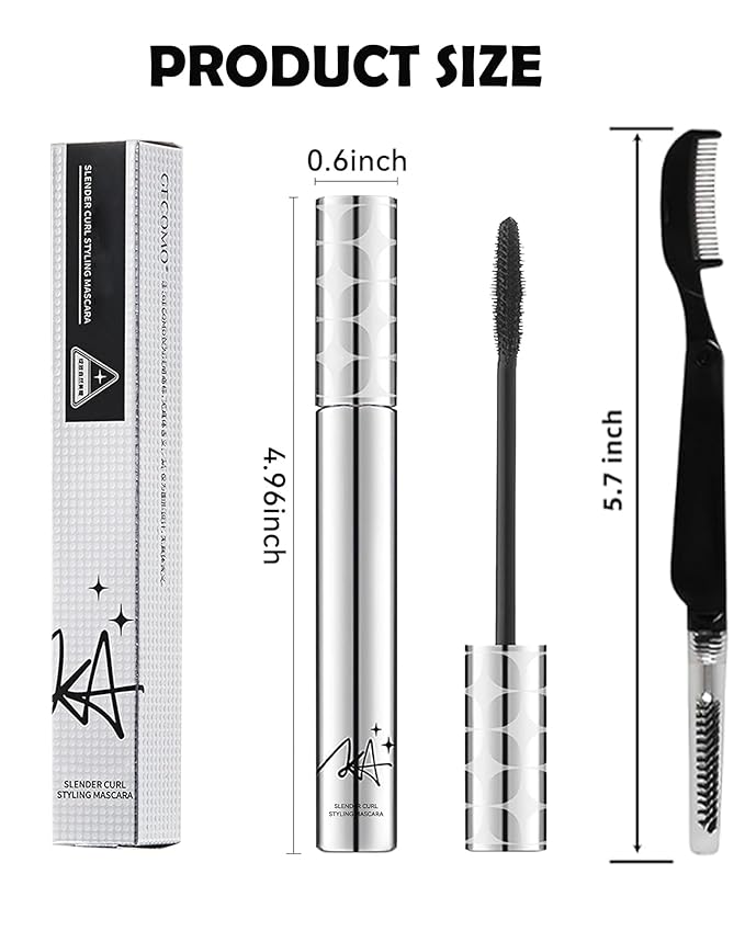 Mascara for Older Women 60 Plus,Black Brown Prime Waterproof Length and Volume Lash Mascara for Seniors,Hypoallergenic Volumizing Máscara with Thinning Lashes,Long Lasting No Clumps for Sensitive Eyes